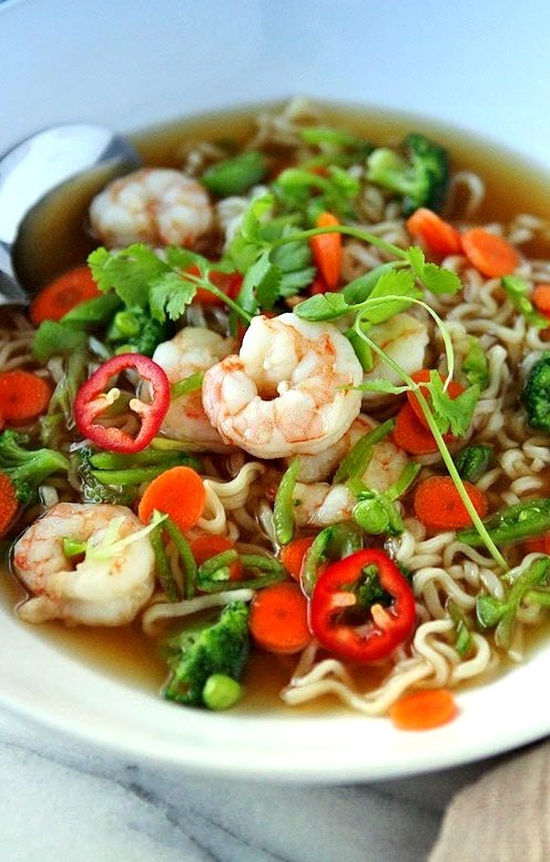 Recipe: Shrimp & Veggie Ramen