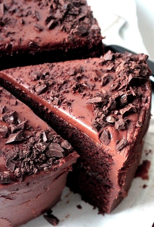 Chocolate cake with chocolate fudge frosting baker by nature