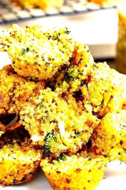 Broccoli and cheddar quinoa bites